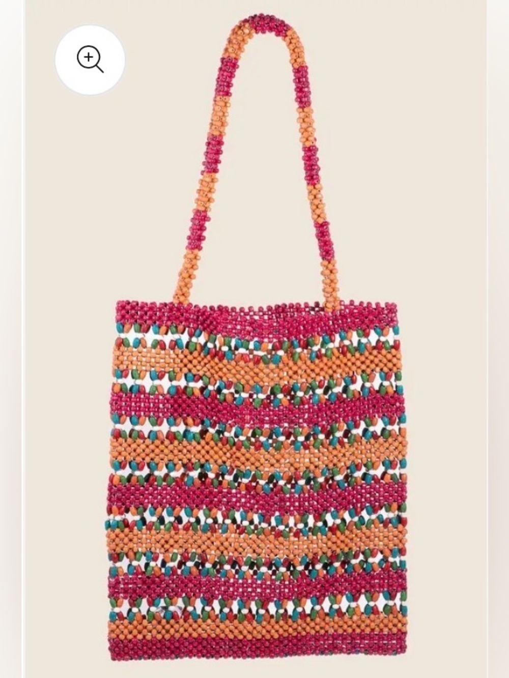 ANTIK KRAFT Wooden Beaded Tote Bag Made in India Multicolour  Hippie Boho